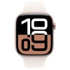 Apple Watch Series 10 Aluminium 46mm Αδιάβροχο με Παλμογράφο (Rose Gold με Light Blush Sport Band (S/M)) (MWWT3QF/A)