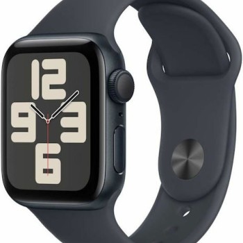 Apple Watch SE 2024 Aluminium 40mm Αδιάβροχο με Παλμογράφο (Midnight με Midnight Sport Band (S/M)) (null)