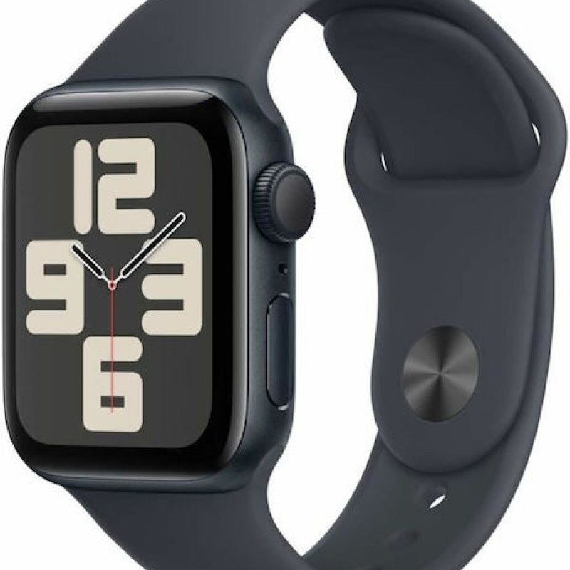 Apple Watch SE 2024 Aluminium 40mm Αδιάβροχο με Παλμογράφο (Midnight με Midnight Sport Band (S/M)) (null)