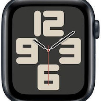 Apple Watch SE 2024 Aluminium 44mm Αδιάβροχο με Παλμογράφο (Midnight με Midnight Sport Band (S/M)) (null)