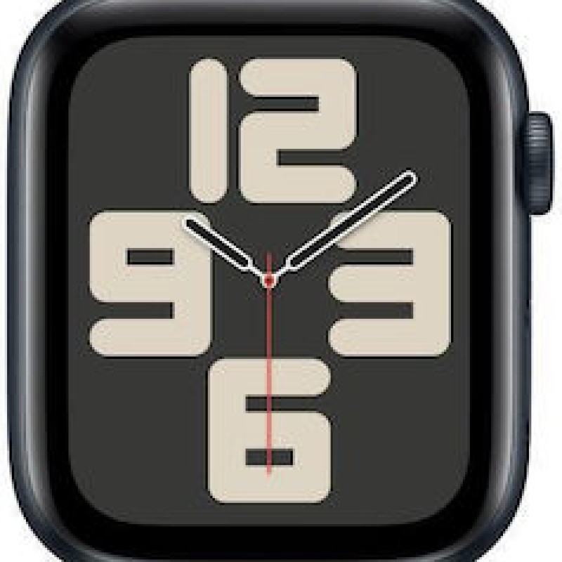Apple Watch SE 2024 Aluminium 44mm Αδιάβροχο με Παλμογράφο (Midnight με Midnight Sport Band (S/M)) (null)