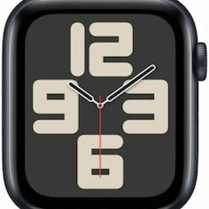 Apple Watch SE 2024 Aluminium 44mm Αδιάβροχο με Παλμογράφο (Midnight με Midnight Sport Band (M/L)) (null)