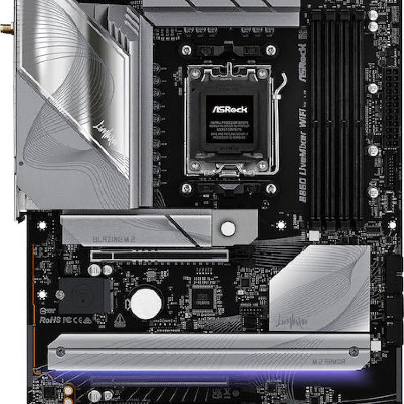 ASRock B850 LiveMixer WiFi Motherboard ATX με AMD AM5 Socket (90-MXBQU0-A0UAYZ)