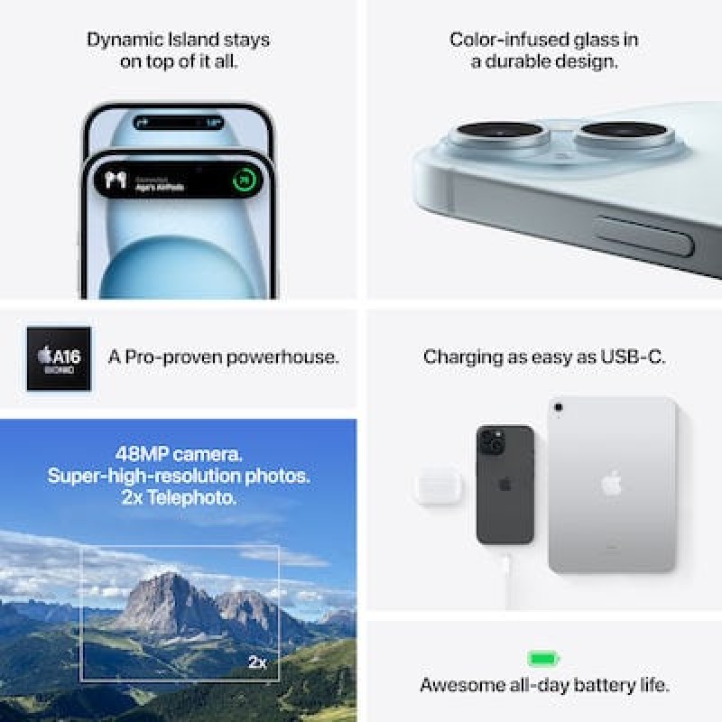 Apple iPhone 15 5G (6GB/512GB) Ροζ 