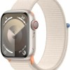 Apple Watch Series 9 Cellular Aluminium 41mm Αδιάβροχο με Παλμογράφο (Starlight με Starlight Sport Loop) (MRHQ3ET/A)