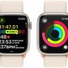 Apple Watch Series 9 Cellular Aluminium 41mm Αδιάβροχο με Παλμογράφο (Starlight με Starlight Sport Loop) (MRHQ3ET/A)