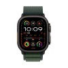 Apple Watch Ultra 2 2024 Titanium 49mm Αδιάβροχο με eSIM και Παλμογράφο (Black με Dark Green Alpine Loop - Large) (MX4T3FD/A)
