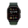 Apple Watch Ultra 2 2024 Titanium 49mm Αδιάβροχο με eSIM και Παλμογράφο (Black με Dark Green Alpine Loop - Large) (MX4T3FD/A)