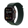 Apple Watch Ultra 2 2024 Titanium 49mm Αδιάβροχο με eSIM και Παλμογράφο (Black με Dark Green Alpine Loop - Large) (MX4T3FD/A)
