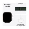 Apple Watch Ultra 2 2024 Titanium 49mm Αδιάβροχο με eSIM και Παλμογράφο (Black με Dark Green Alpine Loop - Large) (MX4T3FD/A)